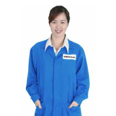 WORKSAFE FR ROYAL BLUE LABCOAT IN DUPONT NOMEX SOFT III A 4.5OZ SIZE 2XL